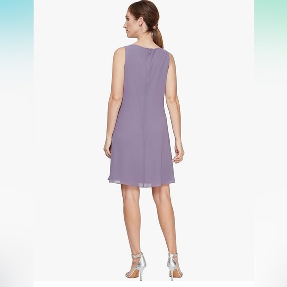 S.L. Fashions Women's Two Piece Knee Length Capelet Jacket Dress Keyhole Necklin - Picture 3 of 12